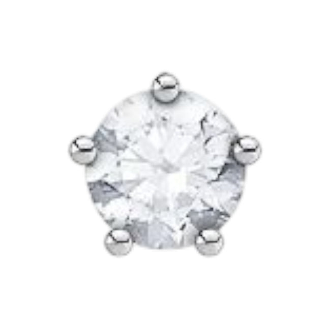 Einzel Ohrstecker "Weisser Stein" Silber