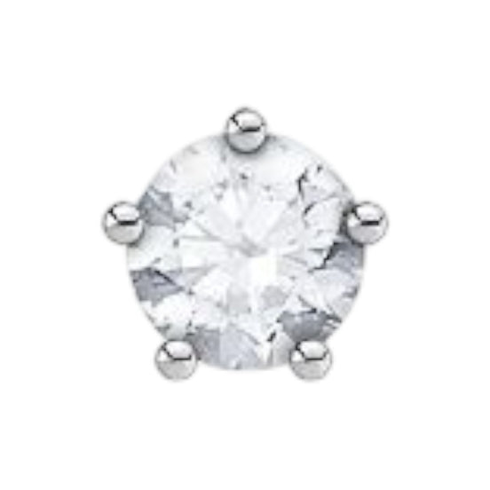 Einzel Ohrstecker "Weisser Stein" Silber