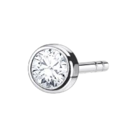 Einzel Ohrstecker "Weisser Stein" Silber