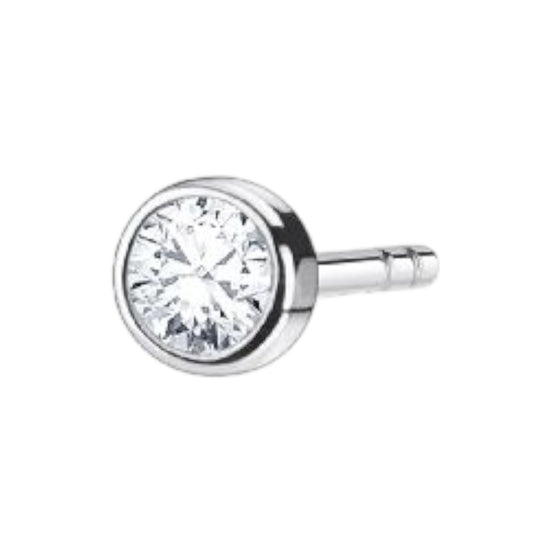 Einzel Ohrstecker "Weisser Stein" Silber