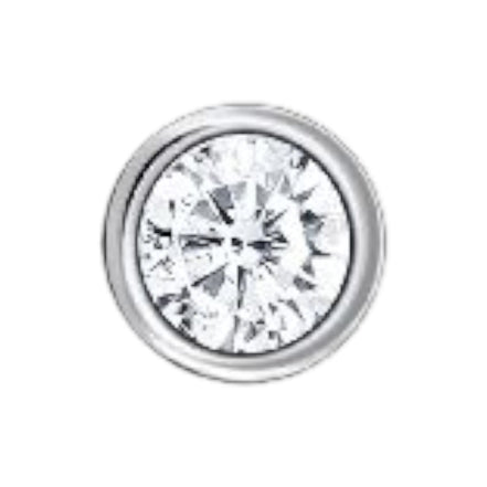 Einzel Ohrstecker "Weisser Stein" Silber