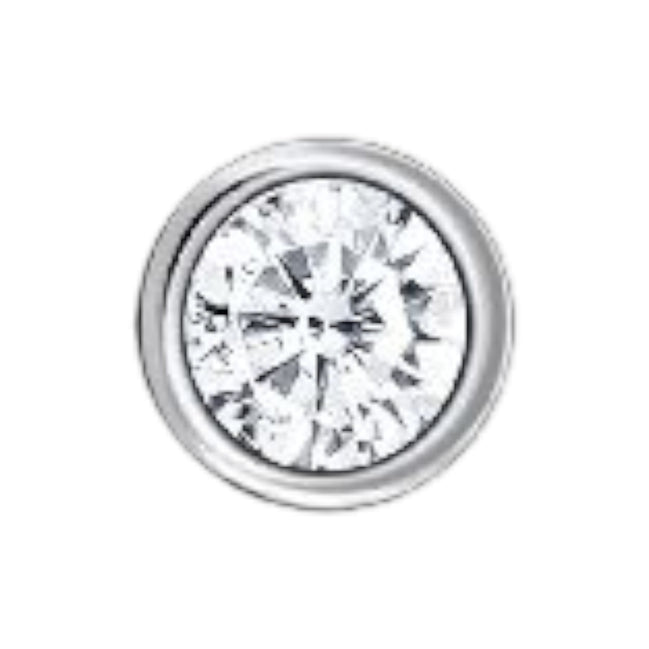 Einzel Ohrstecker "Weisser Stein" Silber