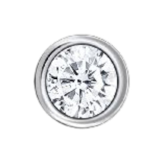 Einzel Ohrstecker "Weisser Stein" Silber