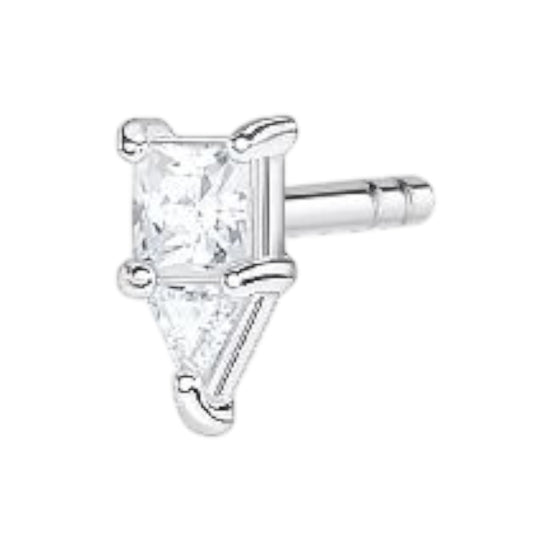 Einzel Ohrstecker "Dreieck" Silber