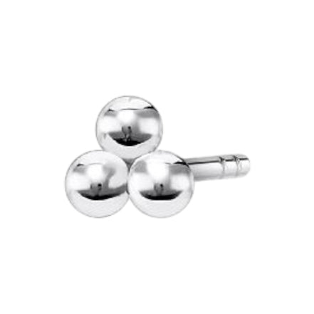 Einzel Ohrstecker "Kugeln" Silber