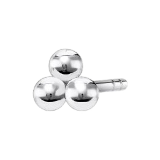 Einzel Ohrstecker "Kugeln" Silber