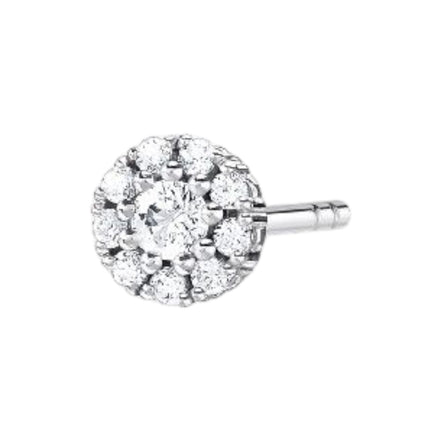 Einzel Ohrstecker "Weisse Steine" Silber