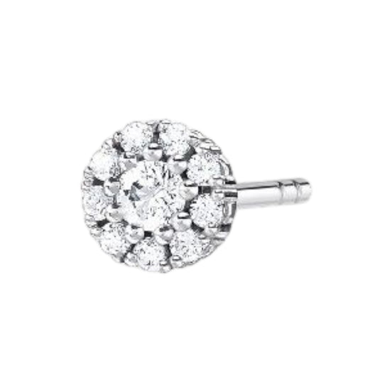 Einzel Ohrstecker "Weisse Steine" Silber