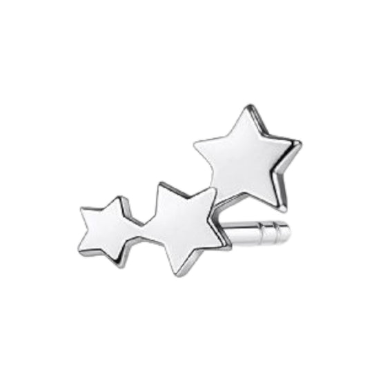Einzel Ohrstecker "Sterne" Silber
