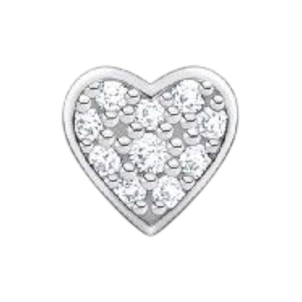 Einzel Ohrstecker "Herz" Silber mit Zirkonia