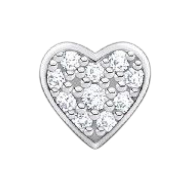 Einzel Ohrstecker "Herz" Silber mit Zirkonia