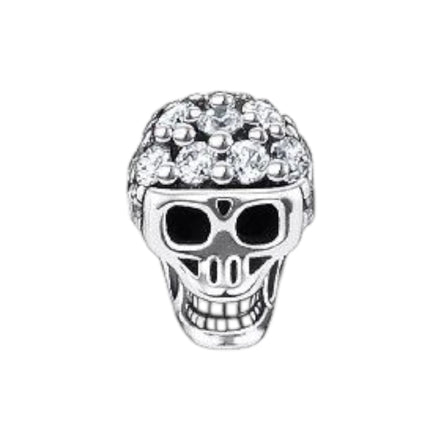 Einzel Ohrstecker "Totenkopf" Silber