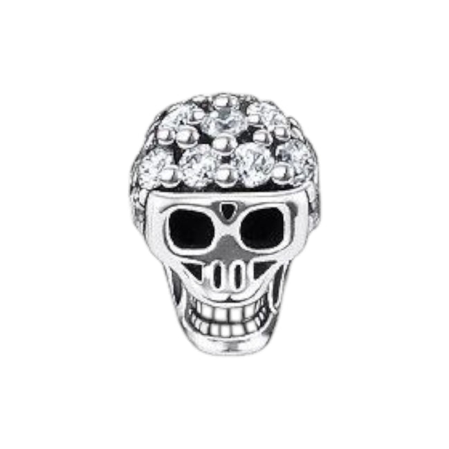Einzel Ohrstecker "Totenkopf" Silber