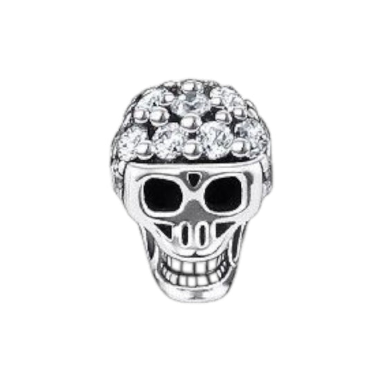 Einzel Ohrstecker "Totenkopf" Silber