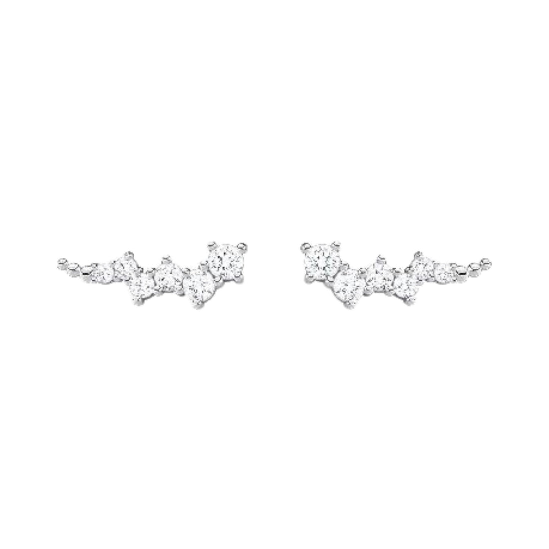 Ohrringe "Ear Climber weisse Steine" Silber