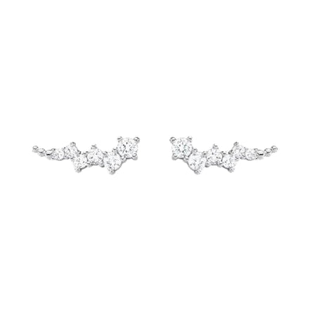 Ohrringe "Ear Climber weisse Steine" Silber