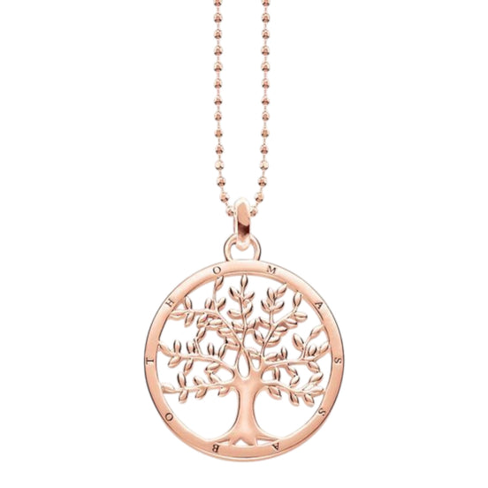 Kette mit Anhänger "Baum" Silber rosé-vergoldet