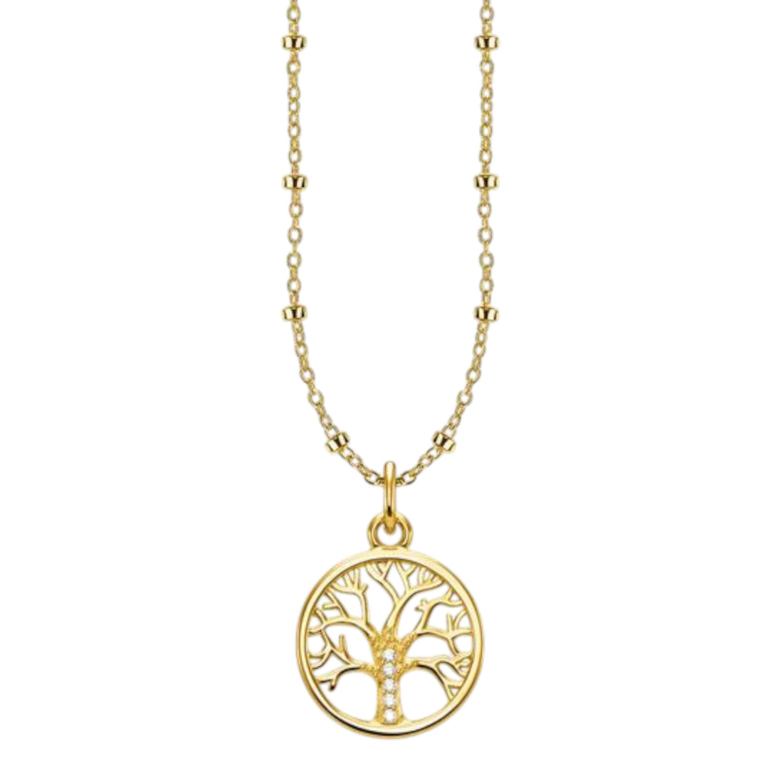 Kette "Baum des Lebens" Silber vergoldet Zirkonia