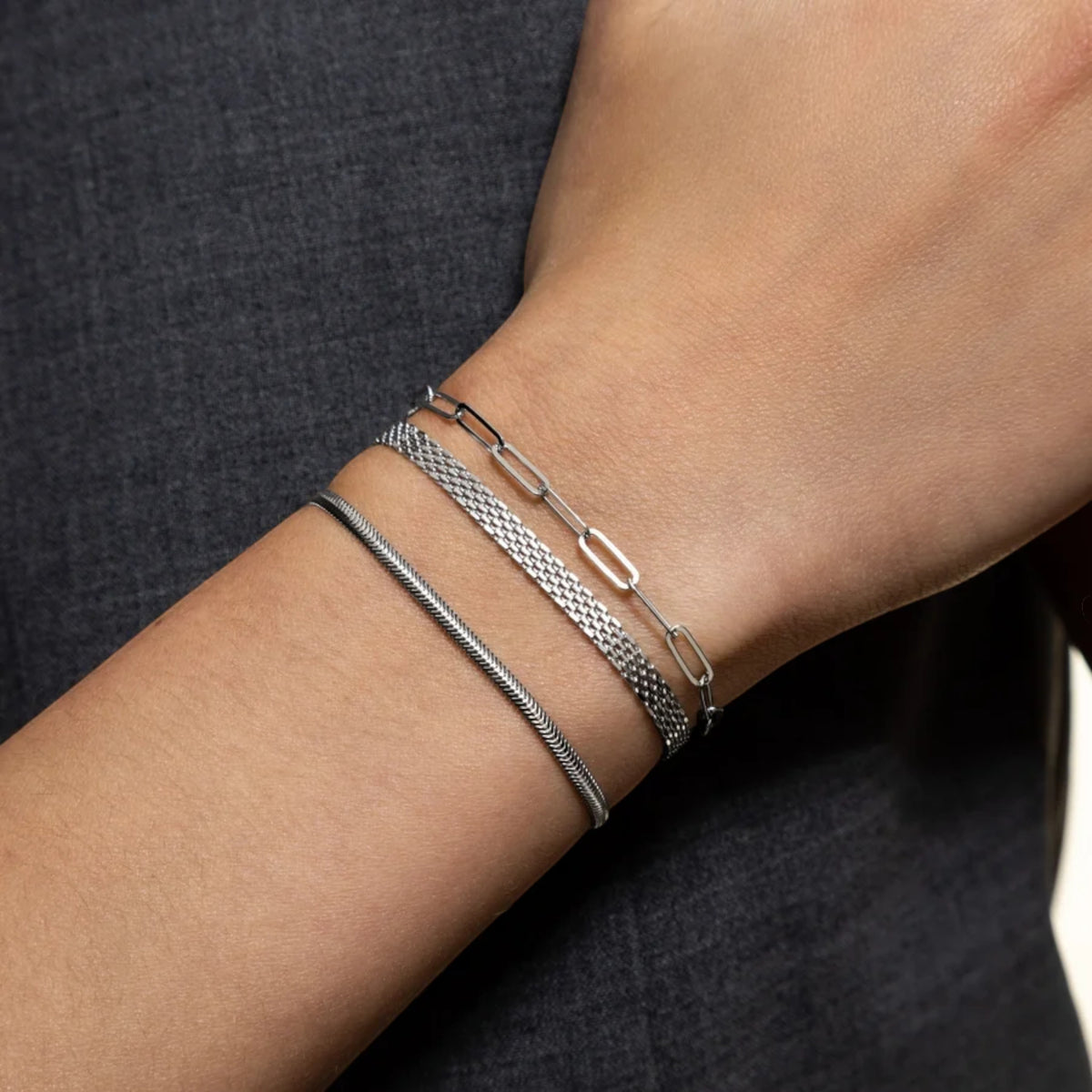 BASIC Armband Sterling Silber Rhodiniert