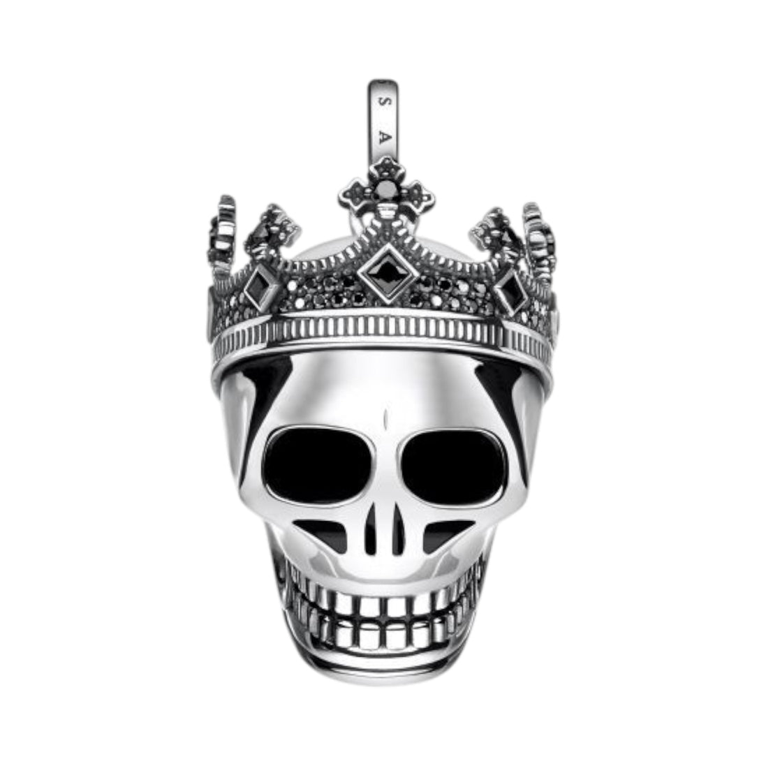 Anhänger Totenkopf Silber Zirkonia schwarz