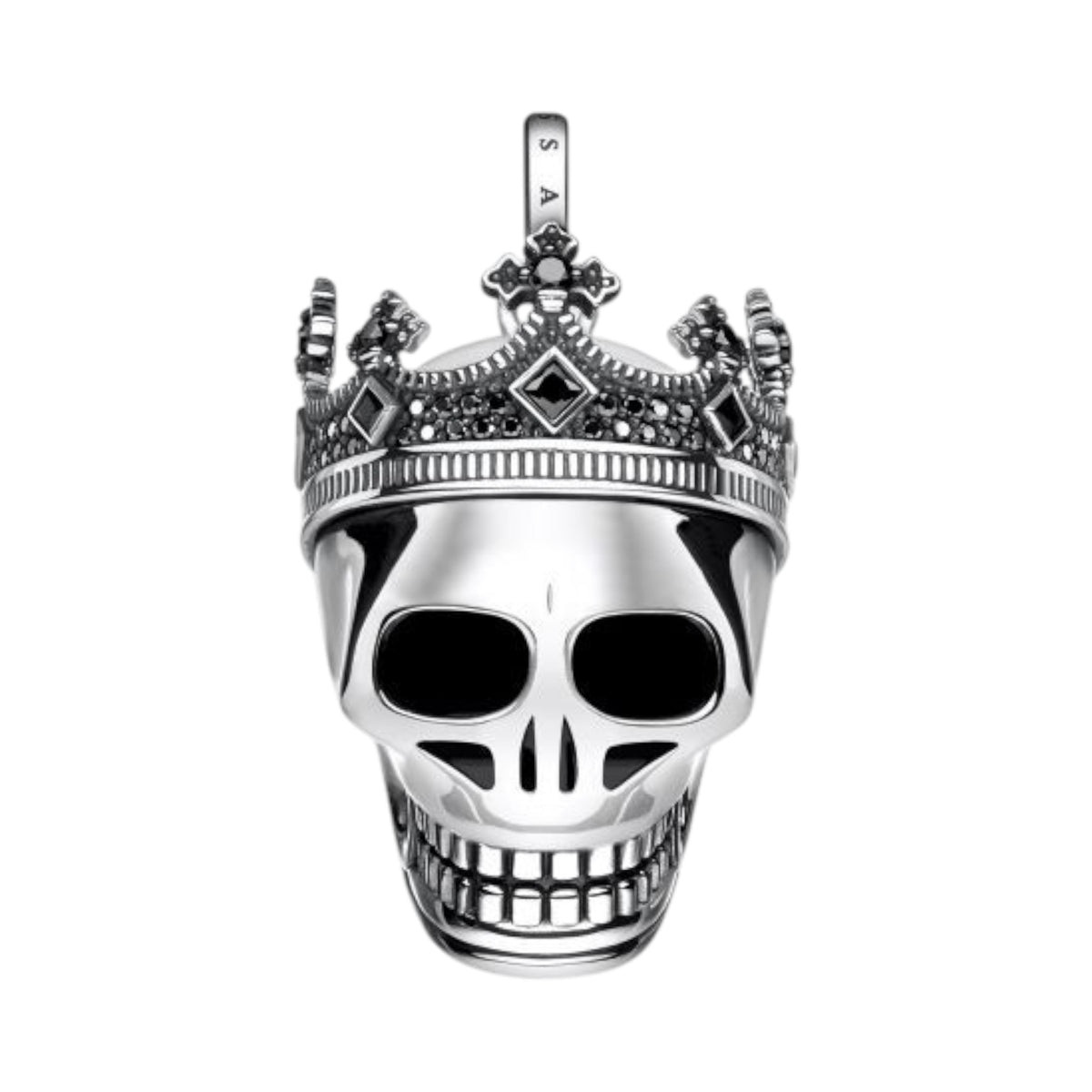 Anhänger Totenkopf Silber Zirkonia schwarz