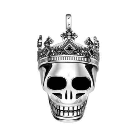 Anhänger Totenkopf Silber Zirkonia schwarz