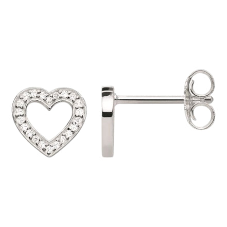 Ohrstecker "Herz" Silber Zirkonia