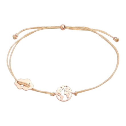 Armband Damen "Wanderlust" Textil roséfarben