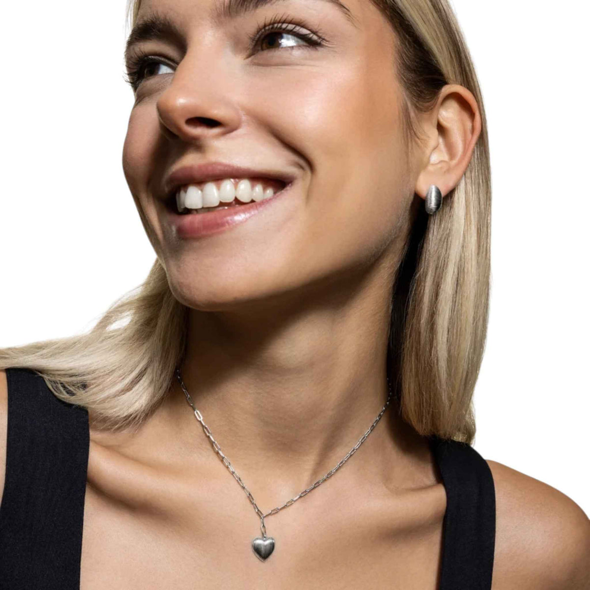 Gliederkette Herzanhänger silber