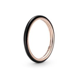 PANDORA ME ROSE Ring Emaille Schwarz 14k rosevergoldet 189655C01