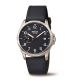 BOCCIA Herrenuhr Blau Lederarmband Schwarz 3644-02