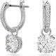 Swarovski Constella Drop-Ohrhänger, Rundschliff, Weiß, Rhodiniert 5636717