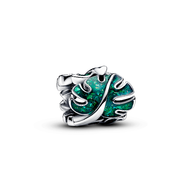 PANDORA MOMENTS Grunes Monstera Blatt Charm 793332C01