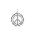 Thomas Sabo Anhänger Peace Zeichen mit Bunten Steinen Silber Geschwärzt