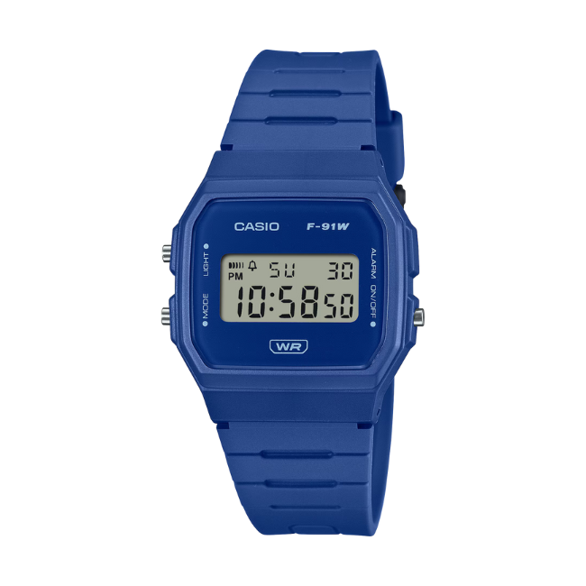 CASIO Kinderuhr Timeless Collection dunkelblau F-91WB-2A1EF